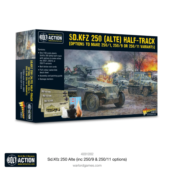 Bolt Action: SdKfz 250 (Alte) half-track (options For 250/1, 250/9 & 250/11 variants)