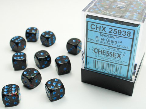Chessex: Speckled® 12mm d6 Blue Stars™ Dice Block™ (36 dice)